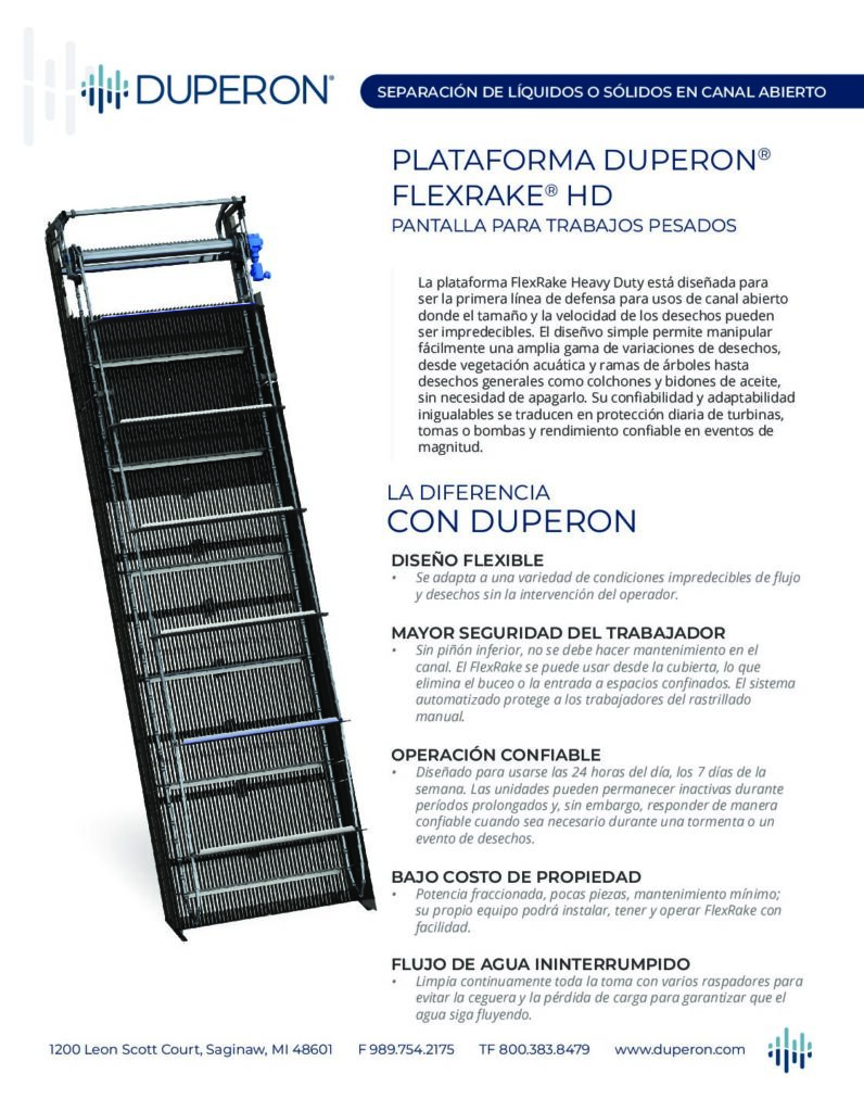 FlexRake HD Platform PI Sheet Spanish